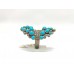 Handmade Women's Ring 925 Sterling Silver Blue Turquoise and Marcasite Stones
